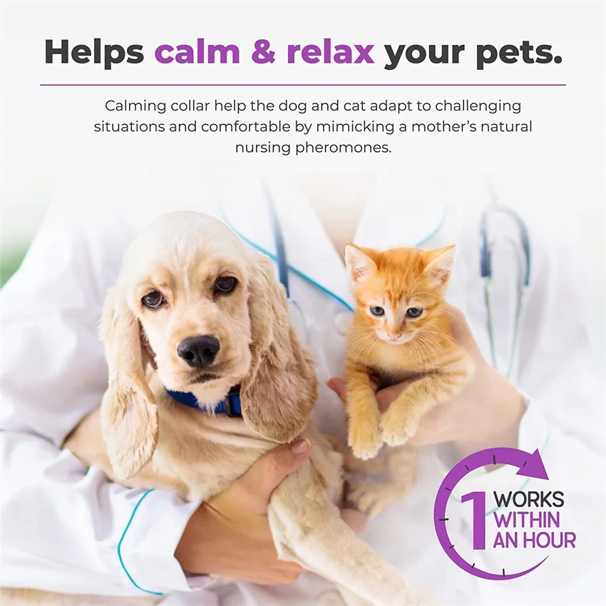 Wholesale Manufacturer Anxiety Reduce Adjustable Pet Pheromone Calming Collars for Dogs and Cats