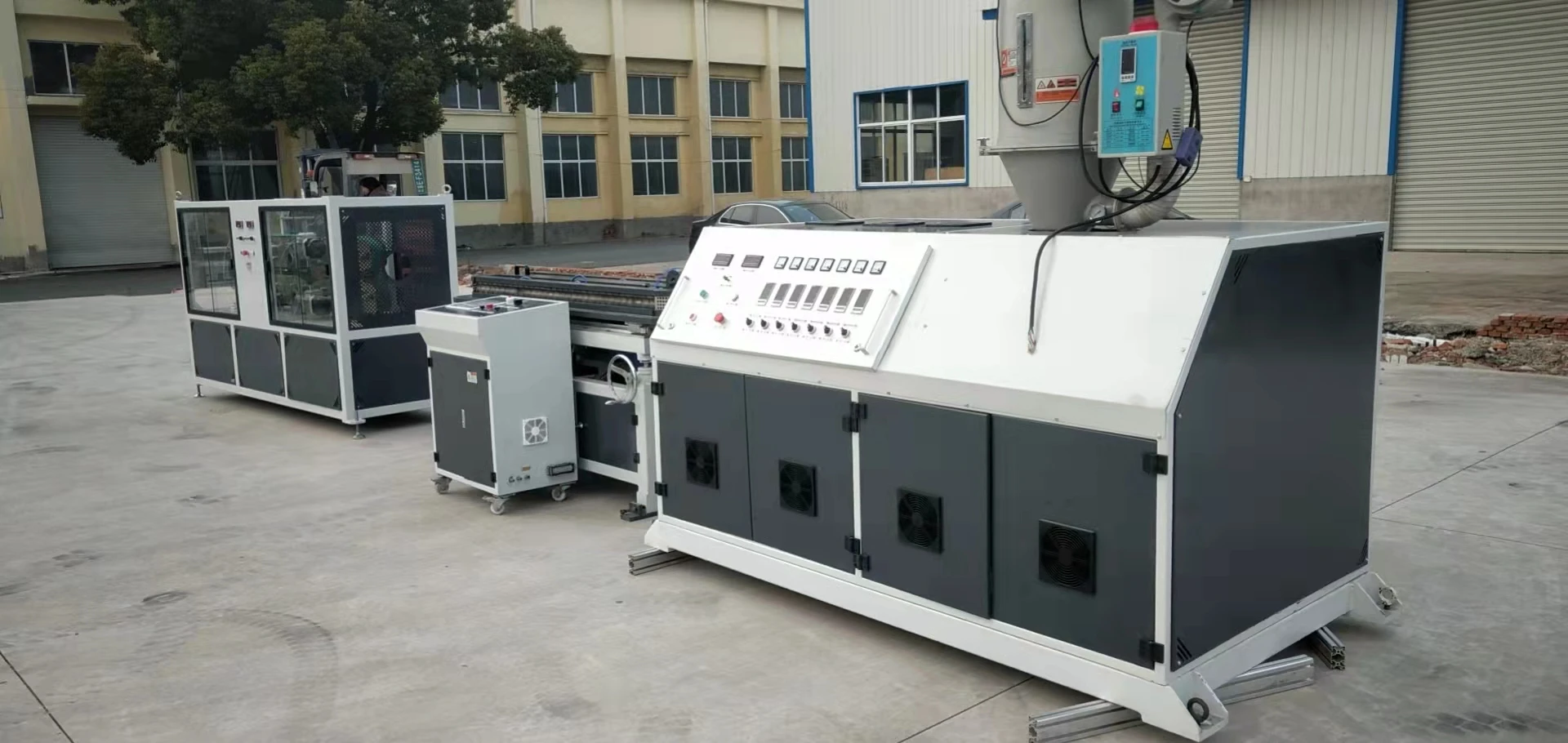 PVC/PE/PP corrugated tube production line,Cooling method is air cooling or water cooling