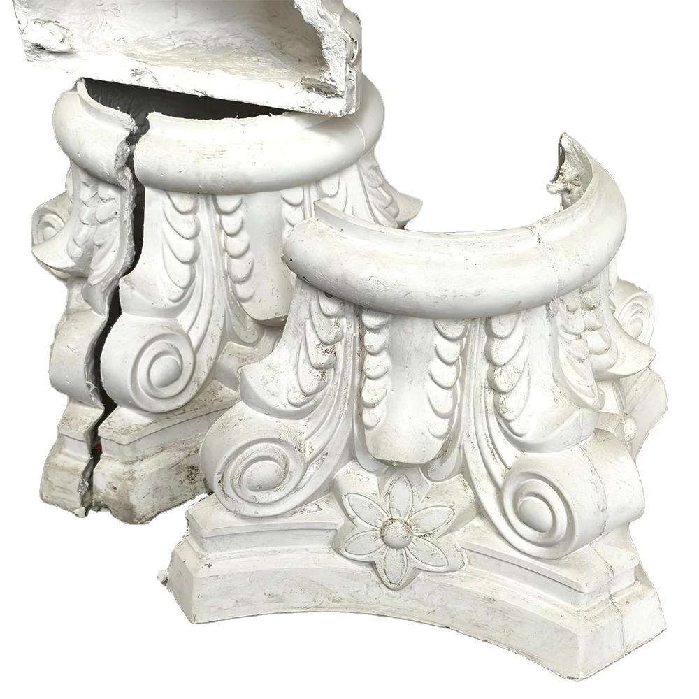 Relief Classic Golden Gypsum Powder Plaster Ceiling Design GRG Wall Decoration Modeling For Office Building