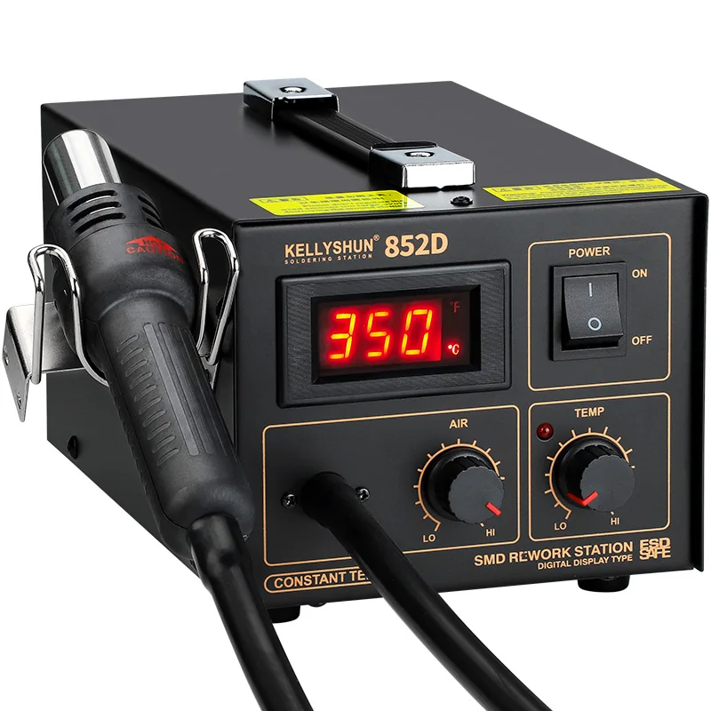 KELLYSHUN 852D Heat Gun 550W Rapid Heating Smart Soldering Station LED Digital Display Solder Station