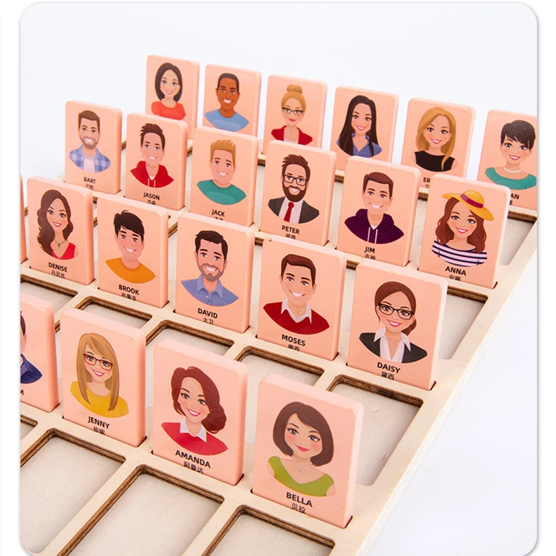2022 New Arrival Kids Interactive Wooden Educational Toys Guess Who It is LogiC Training Fun Toys