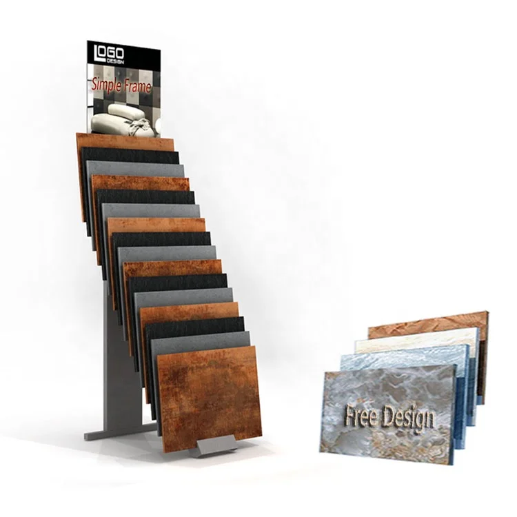 Factory price floor ceiling rack cheap tile display rack floor standing rack slide shelf marble granite stone display stand