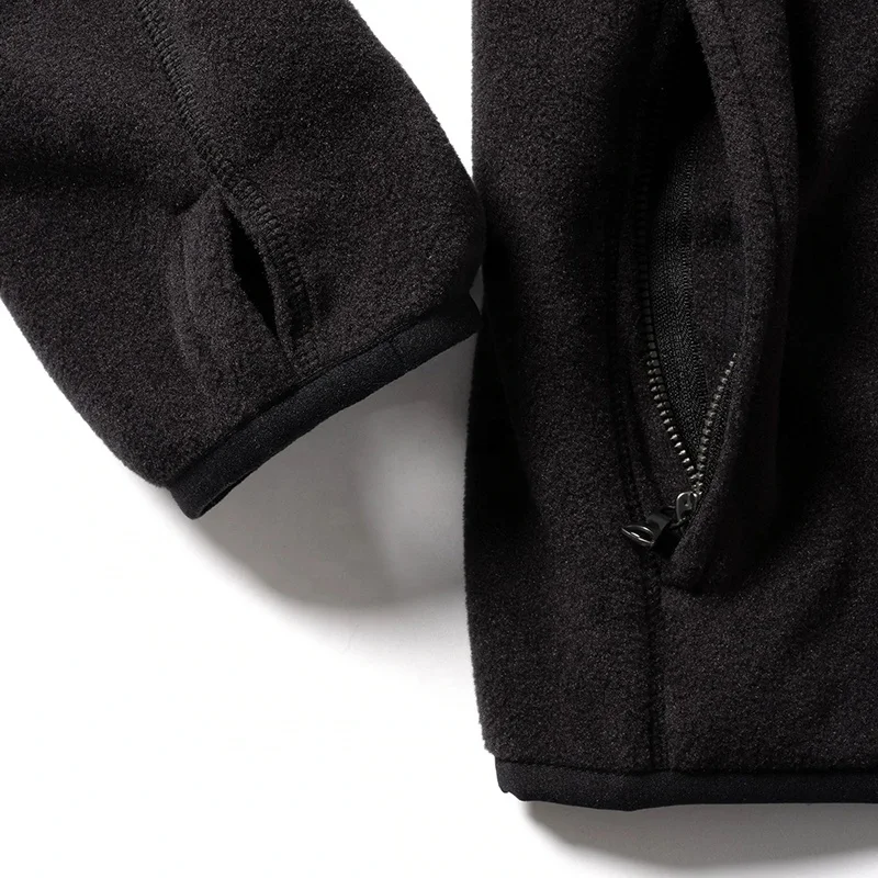 Polar Fleece Jacket Men Full Zip Jacket Outdoor Warm Casual Coat