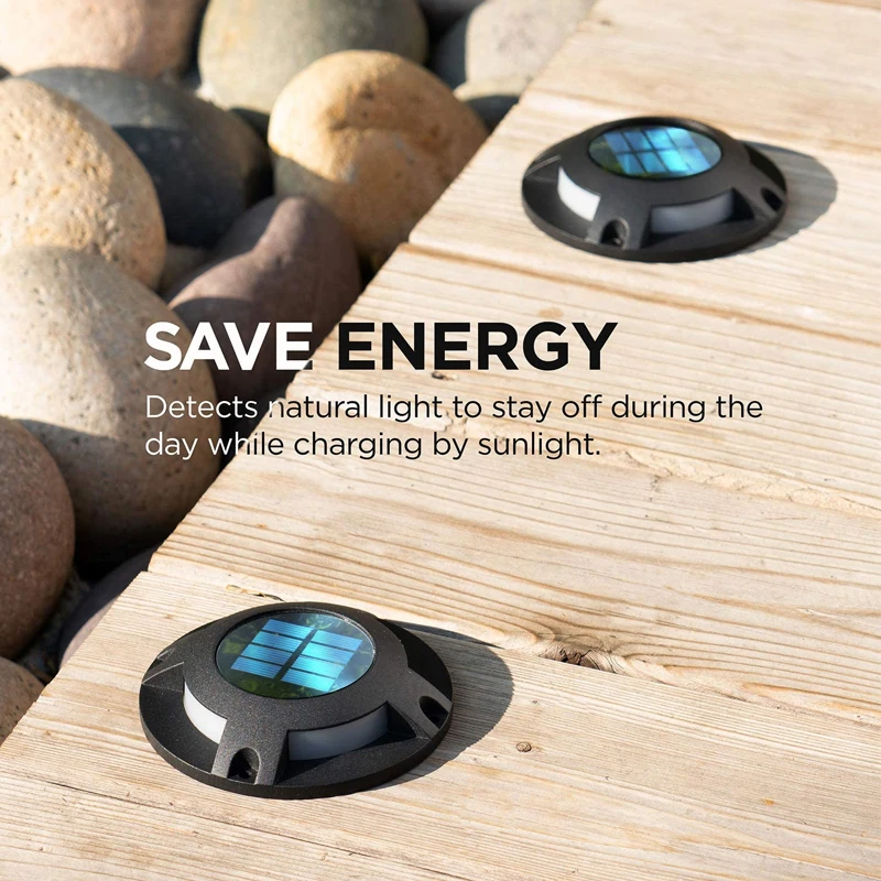 2 Color Modes Outdoor Solar Powered Wireless Waterproof dock lights Warming Step LED Deck Solar Driveway Lights