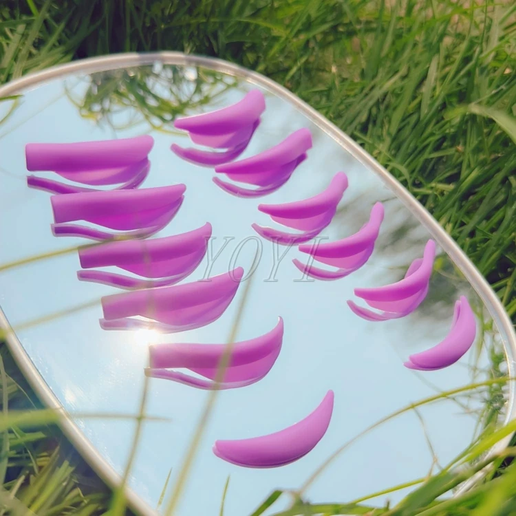 Colorful eyelash perm lifting pads Wholesale No glue color eye lash perming rods Super soft Reusable lash lift silicone shields