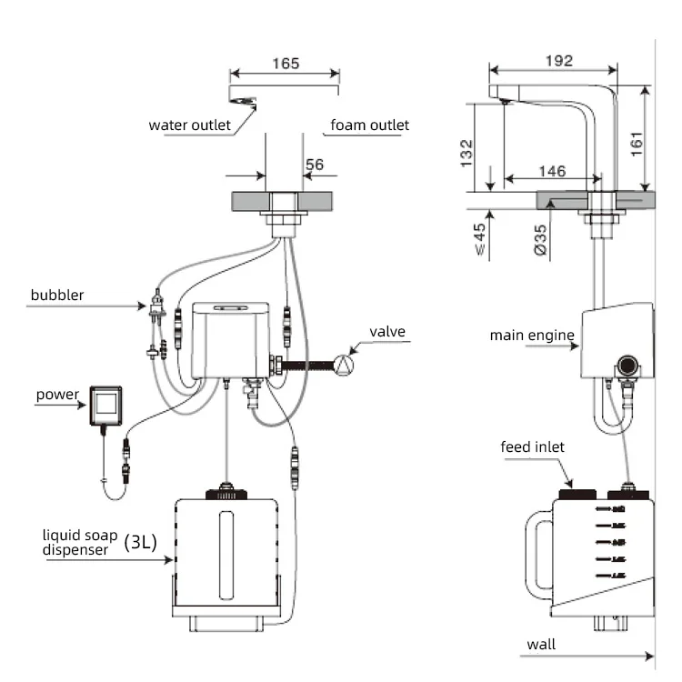 bathroom touch free 2 in1 laser sensor brass soap dispenser deck mounted automatic basin faucet