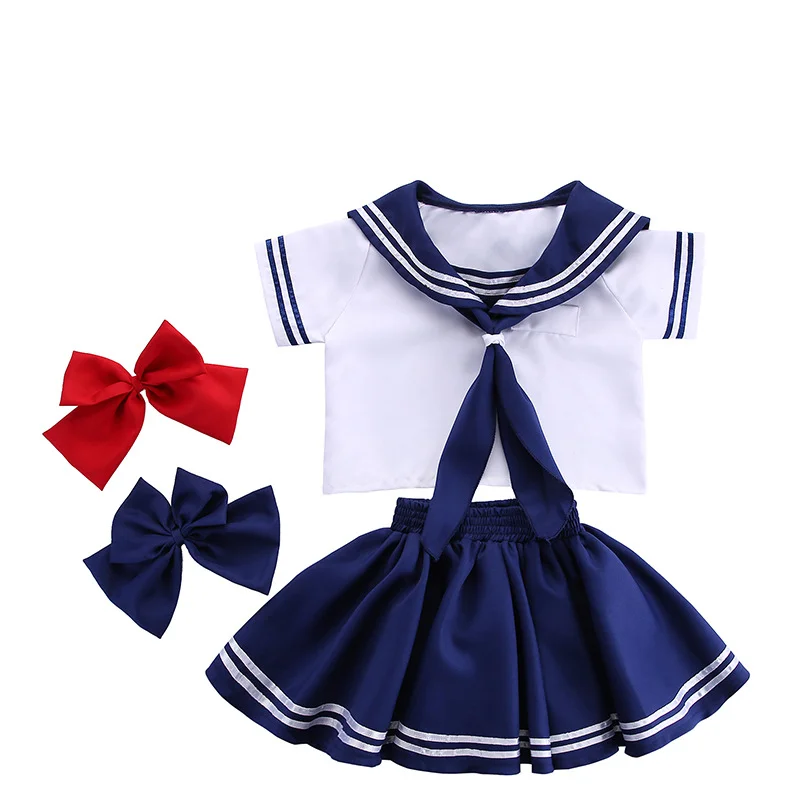 Children Naval Costumes Stage Halloween Navy Party Suit Pleated Skirt Costumes For Girls Boys