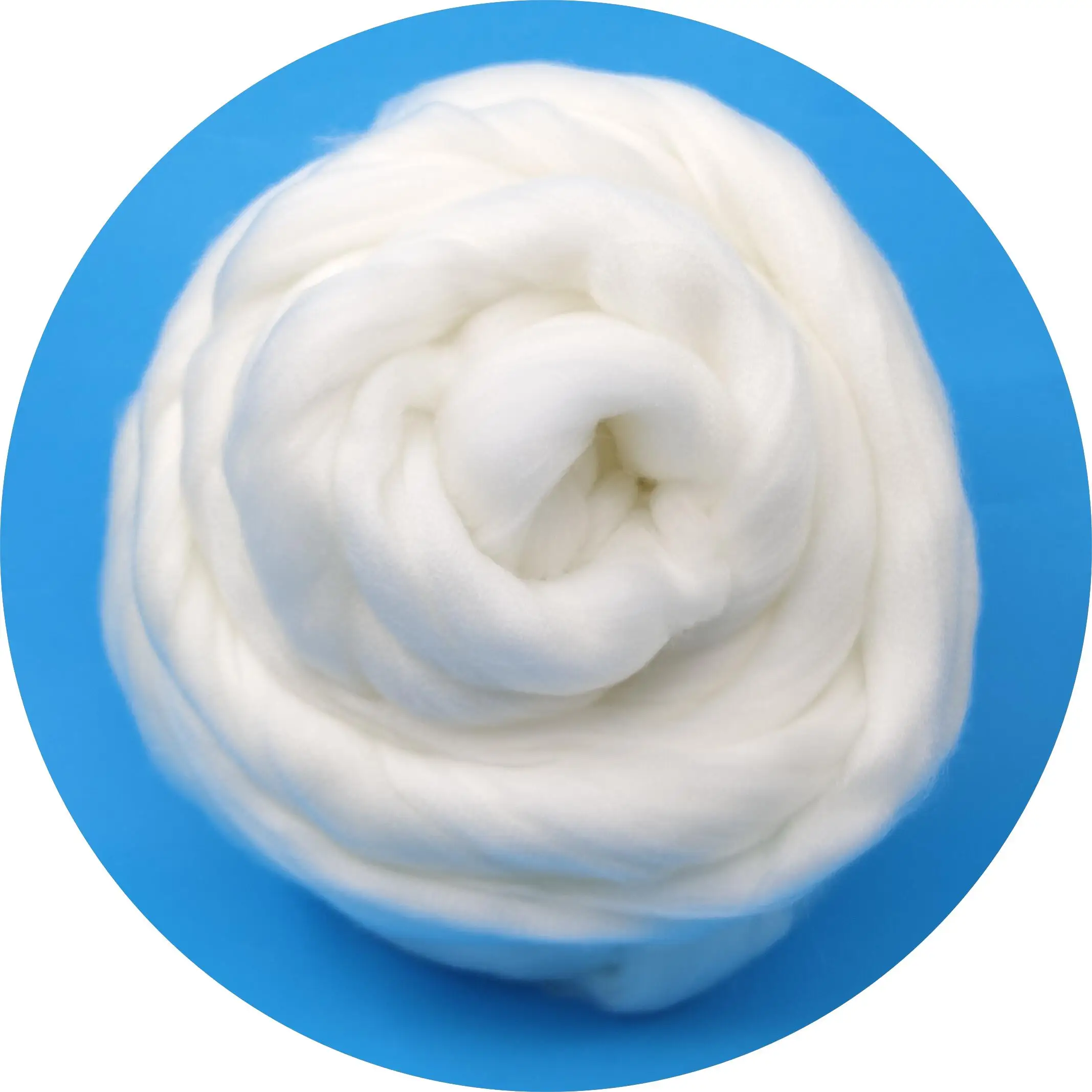 5d 102mm recycled polyester bosilun top raw white for spinning use