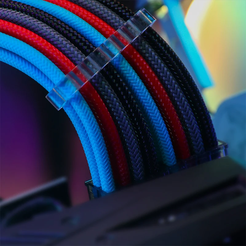 PC  Extension Power Supply Kit PSU Sleeved Cables Extension Kit 30cm ATX CPU Cable