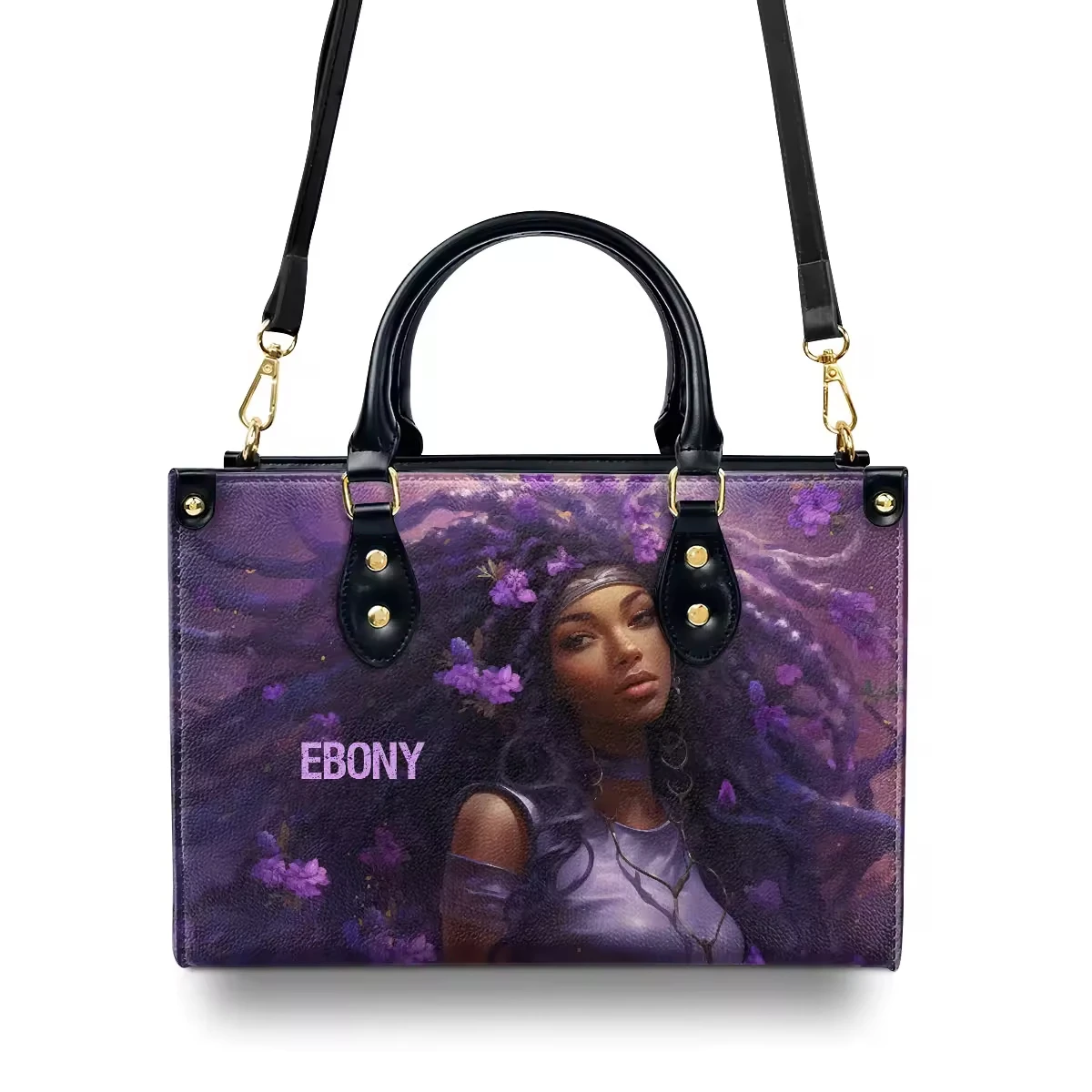 Bulk Wholesale Tote Bag With Zipper Custom Black Girl African Culture Messenger Bag Large Capacity Ladies Handbag