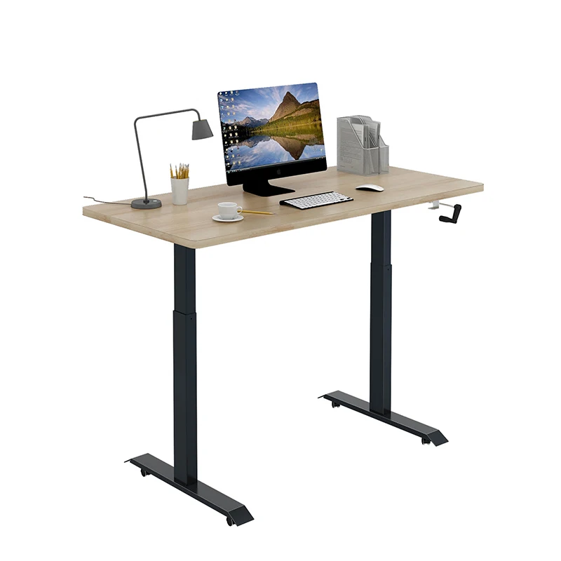 hand crank adjustment MDF Board crank adjustable sit stand table standing desk underframe