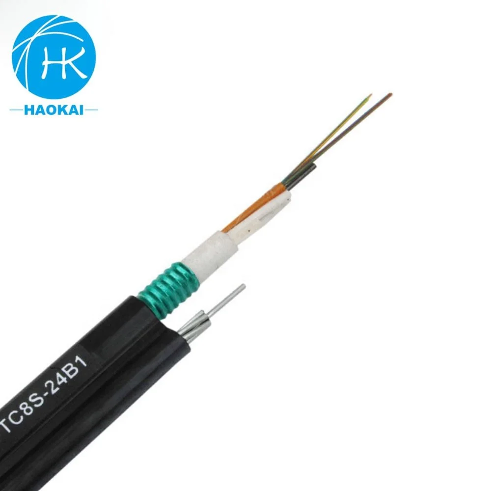 Ftth Armoured Optical Single Mode Self-Supporting 24 Core Figure 8 Fiber Optic Cable
