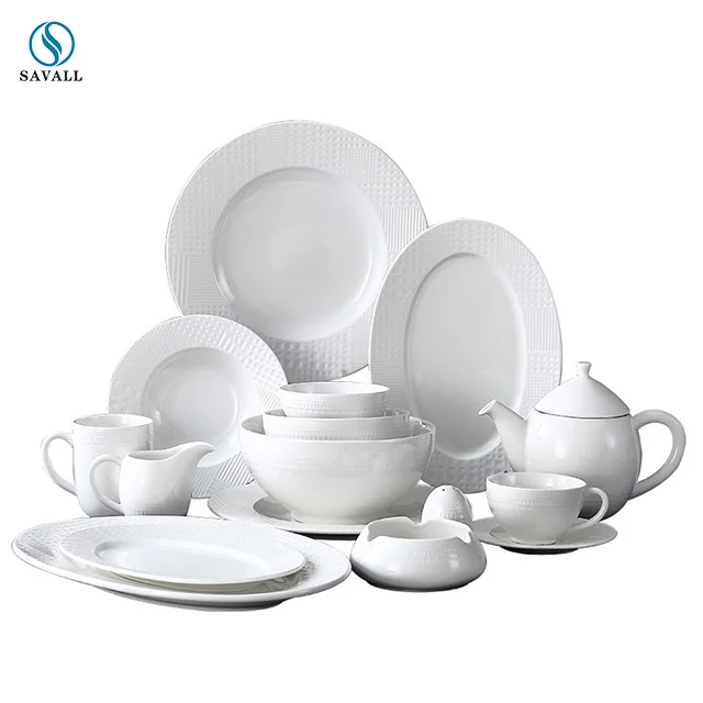 Savall HoReCa luxury design 52pcs bone china dinnerware set 12 arabic ceramic dinnerware sets for hotel