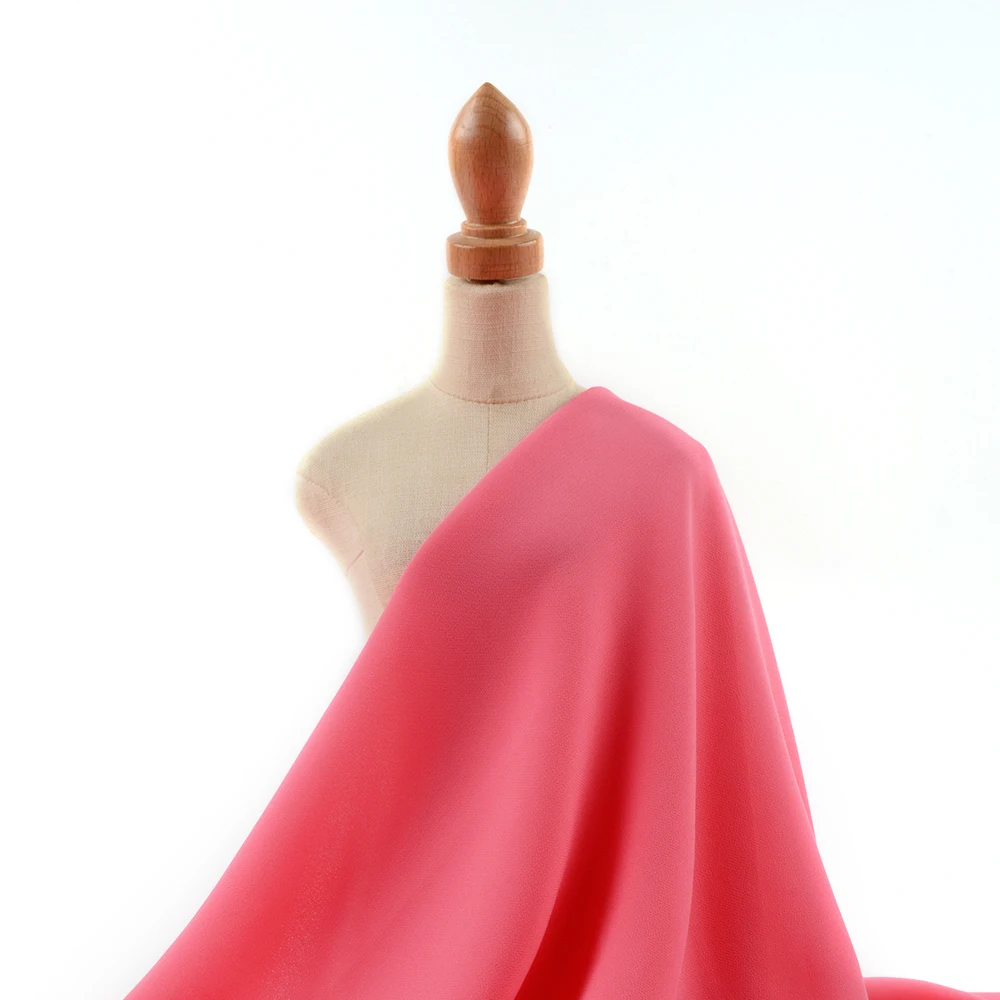 Fast delivery low price sustainable woven pure plain polyester crepe fabric for garment