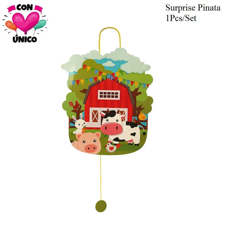 New Farm Animal Theme Kids Birthday Party Pinata Party Supplies Decoration Eco-friendly Disposable Tableware