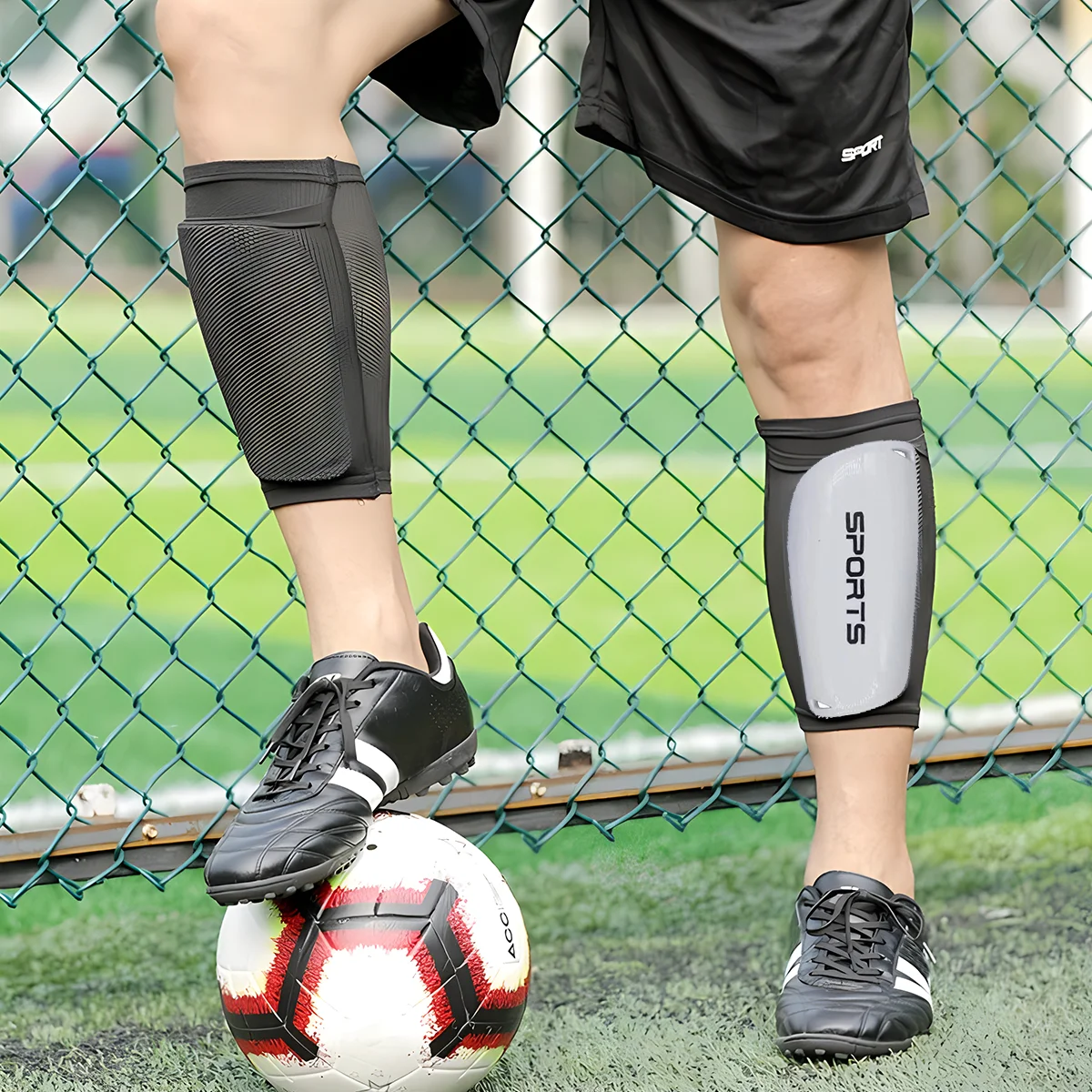 Wholesale Protective Soccer Equipment Soccer Shin Guards Espinillera High Quality Soccer Shin Pads Shinguard Leg Ankle Protector