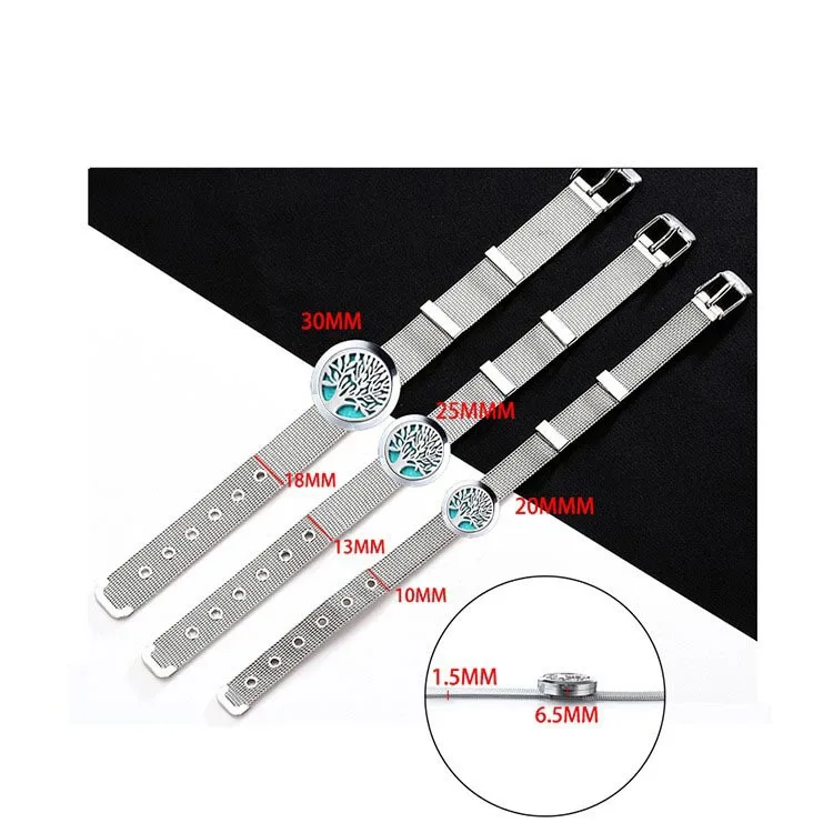Stainless Steel Magnet Hollow Perfume Aromatherapy Essential Oil Watch Strap Bangles Titanium Steel Perfume Diffusion Bracelet
