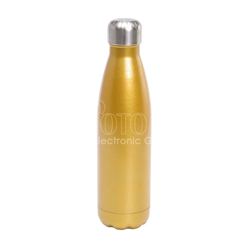 500 ml Orca Coatings Sublimation Blank Colored Crackle Paint Finish Stainless Steel Cola-Shaped Water Bottle