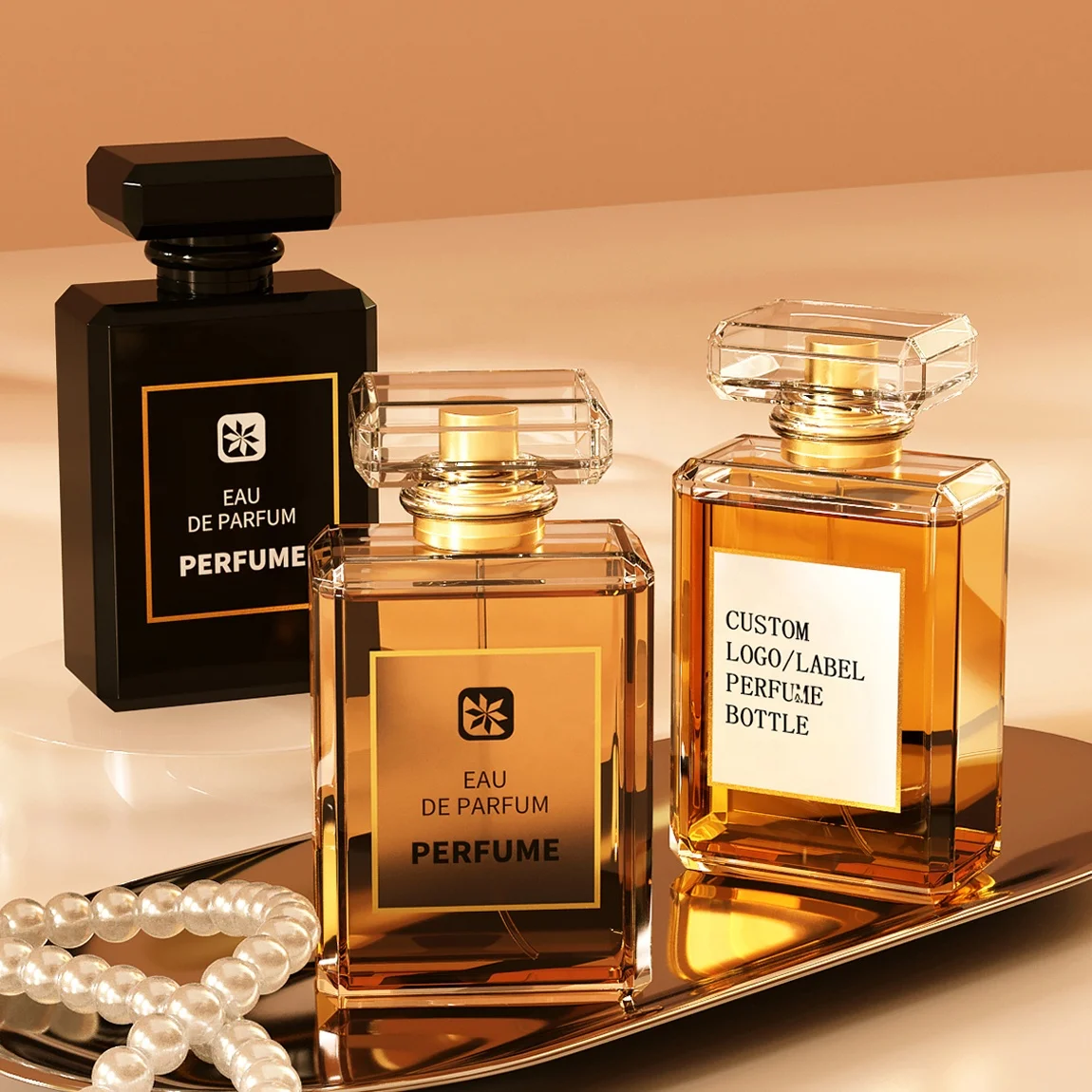 wholesale luxury parfum 100ml 50ml 30ml spray black custom cologne empty perfume bottles