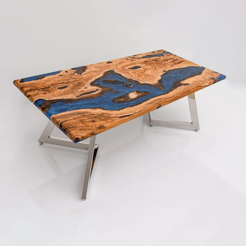 Ready To Ship Product Modern 120*60*75Cm Cycle Marine Decoration Wood Table Haute En Cookware Tables Resin Epoxy