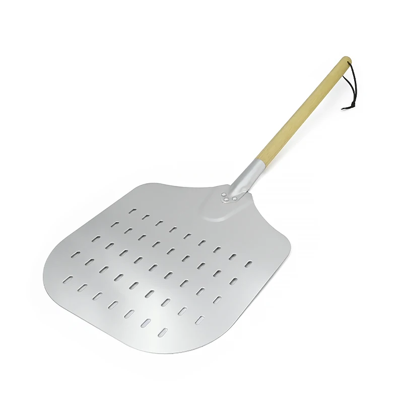 In Stock Aluminium Pizza Peel Metal Pizza Shovel Paddle With Wooden Handle  Paddle