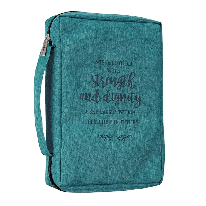 Free Sample Customized Wholesale Large Bible Covers Christian Art Gifts Carrying Book Case Church Bag with Pen Slots and