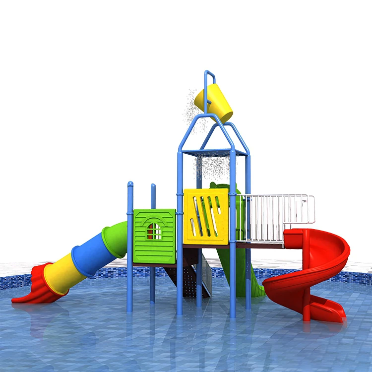 Big water park playground LLDPE , galvanized pipe outdoor playground water park for kids