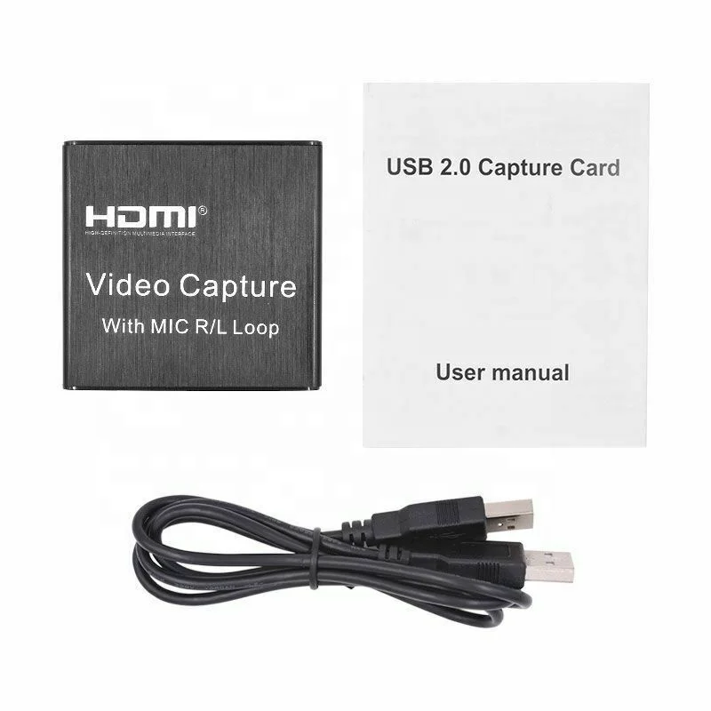 Full HDTV 1080P USB2.0 HDMI Video capture card with MIC R/L Loop  for laptop computer Game Live Streaming