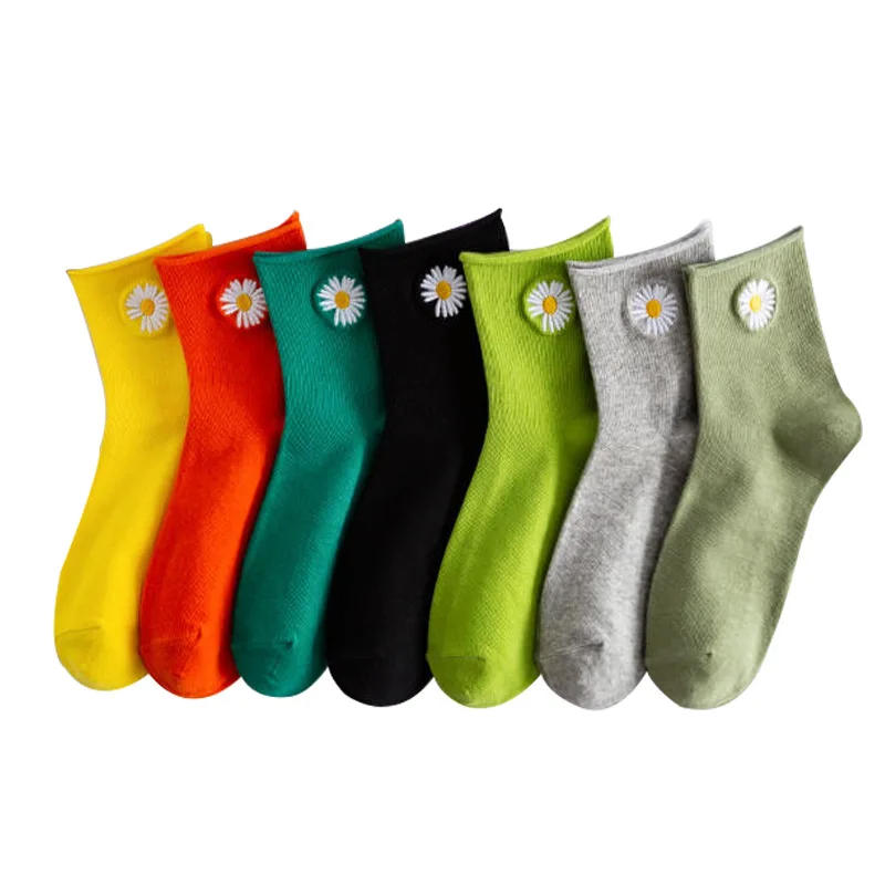Носки с милыми животными, флористическими улыбками, детские носки с вышивкой на заказ