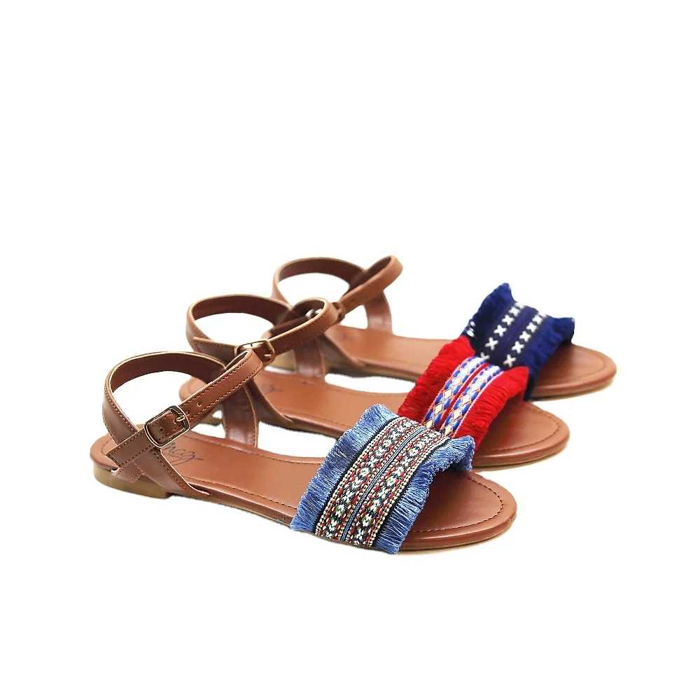 low moq cheap china handmade sandal flat shoes women sandals