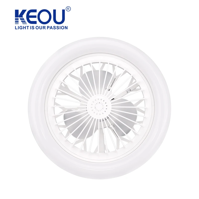 Keou Remote Control Adjustable Wind Speed And CCT 50W Bedroom Ceiling Fans With Lights