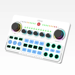 Fifine Professional Recording Studio Sound Cards Live Stream USB Sound Card Live Broadcast Audio Mixer With Mic