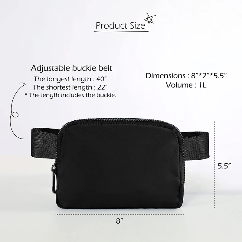 Unisex Mini Belt Bag with Adjustable Strap Small Waist Pouch for Workout Running Travelling Hiking single shoulder bag