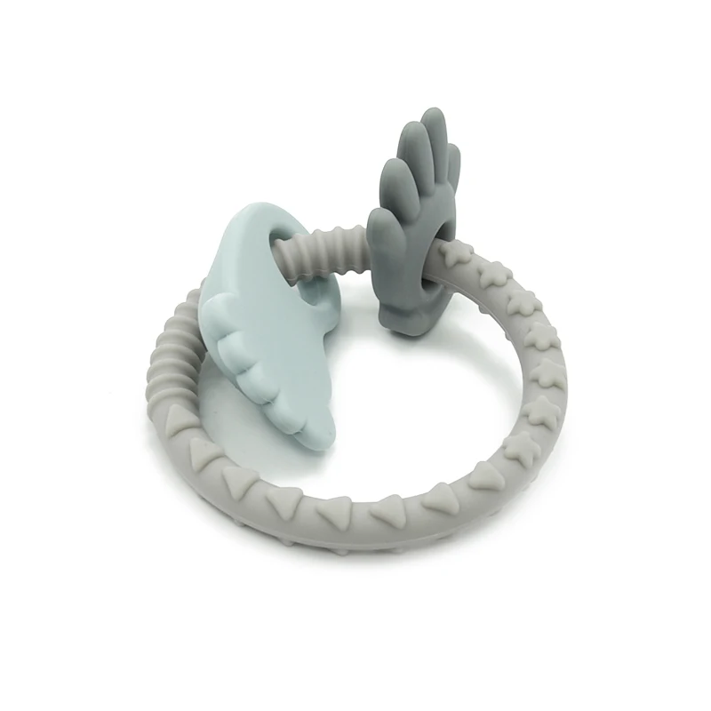 BPA Free Non-toxic Food Grade Silicone Baby Teething Toy Palms And Feet Ring Bracelet Baby Silicone Teething Toy For Toddler