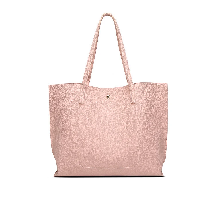 heavy duty extra large oversized leather tote bag plain synthetic pu leather ladies shoulder strap tote bag with tassel