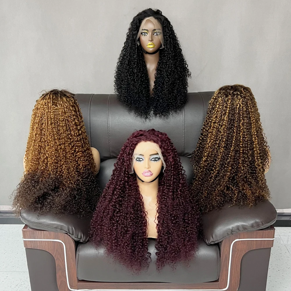 Super Quality Burgundy Human Hair Wigs Supplier In South Africa,26Inch 99J Pixie Curl 13X4 Full Frontal Lace Wig For Black Women