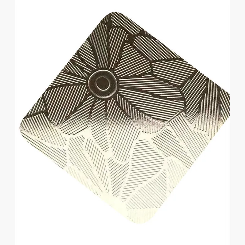 food grade 304 316 stainless steel sheet metal cutting to size embossed finish rose gold color for kitchen walls decoration