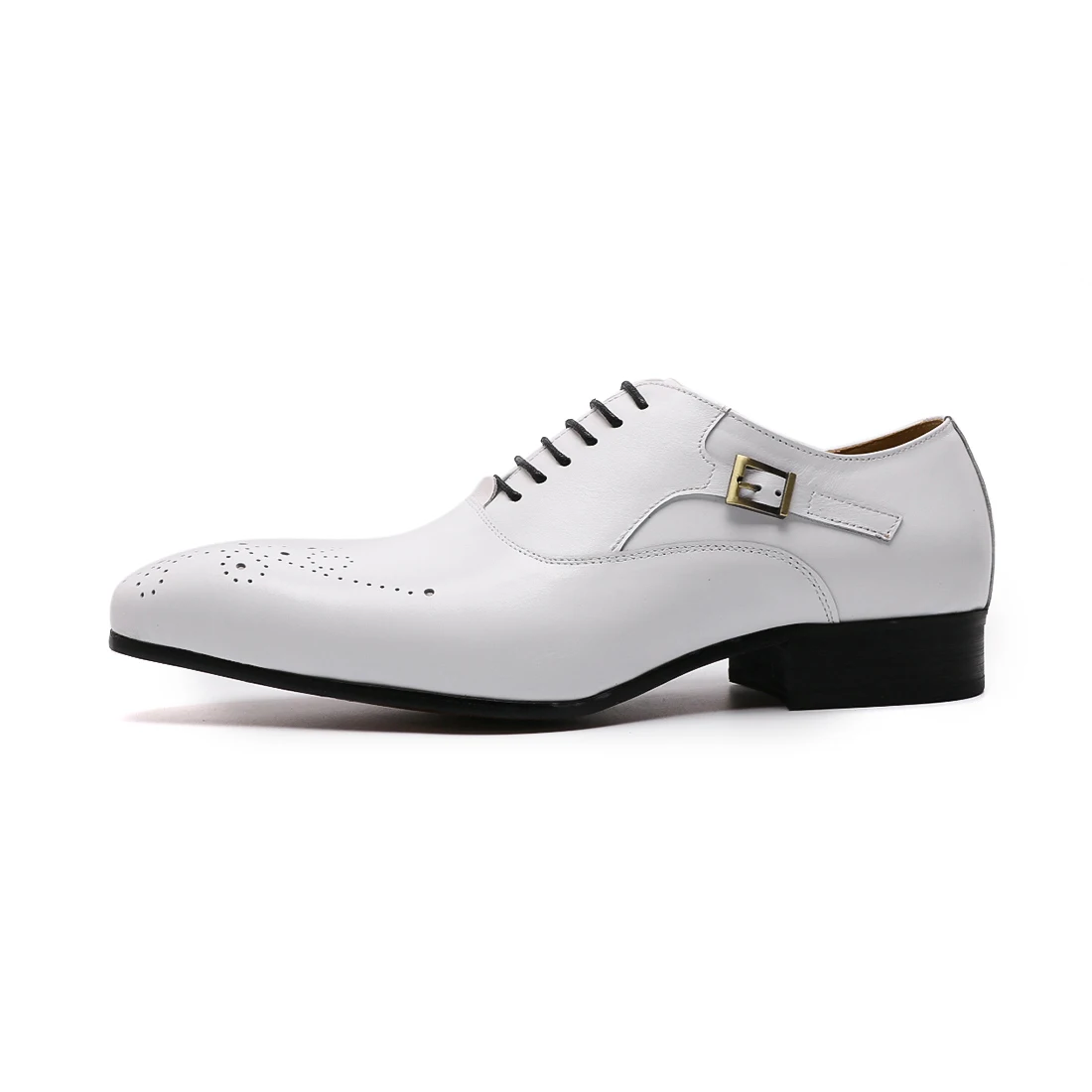 Wholesale fashion formal classy oxford casual men white genuine leather dress shoes