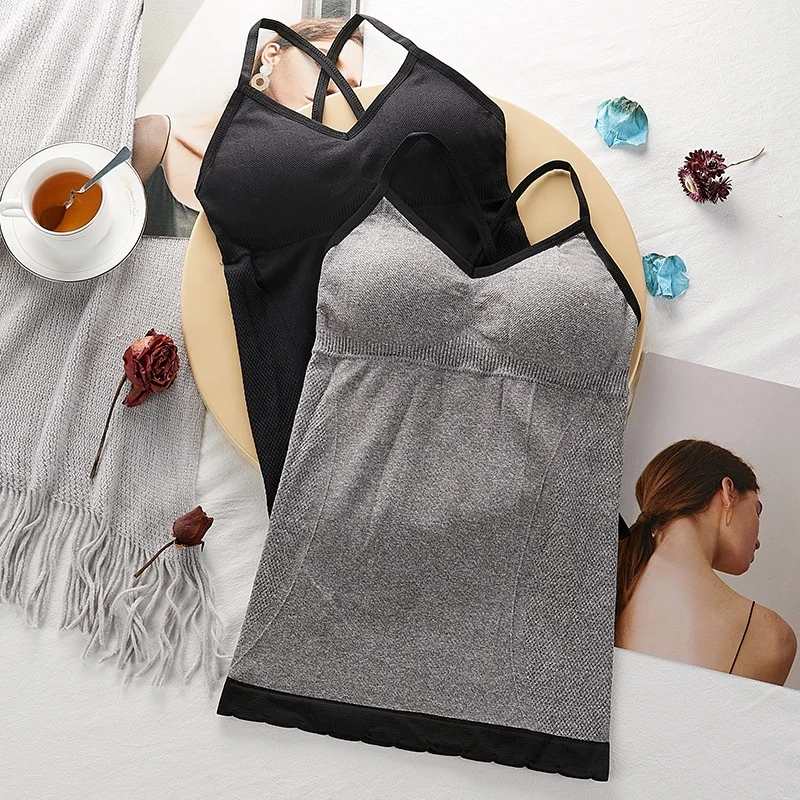 
Women criss-cross sexy cami shaper comfortable tank top bodyshaper camisole with bra 