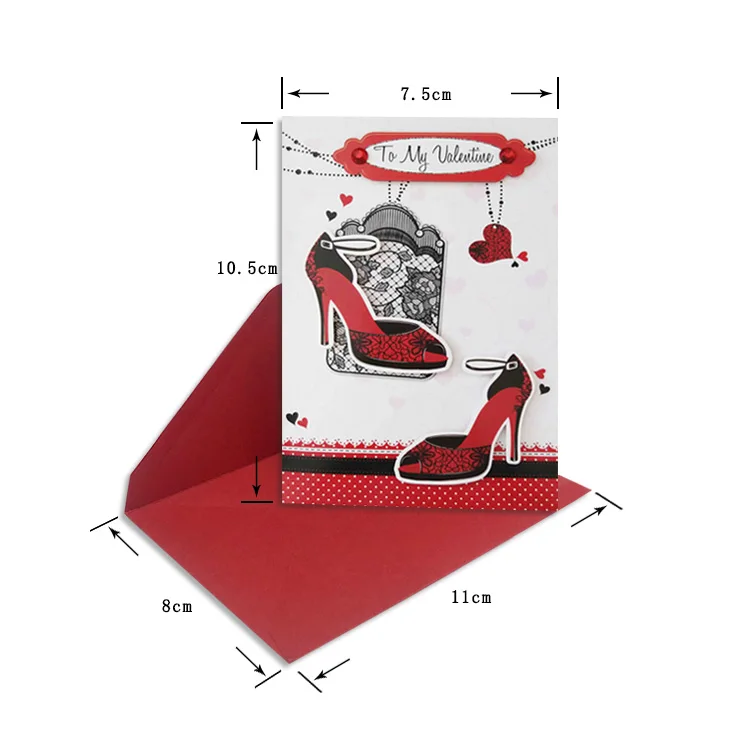 Valentine day Gift mini small card printing gold foil customise paper greeting card