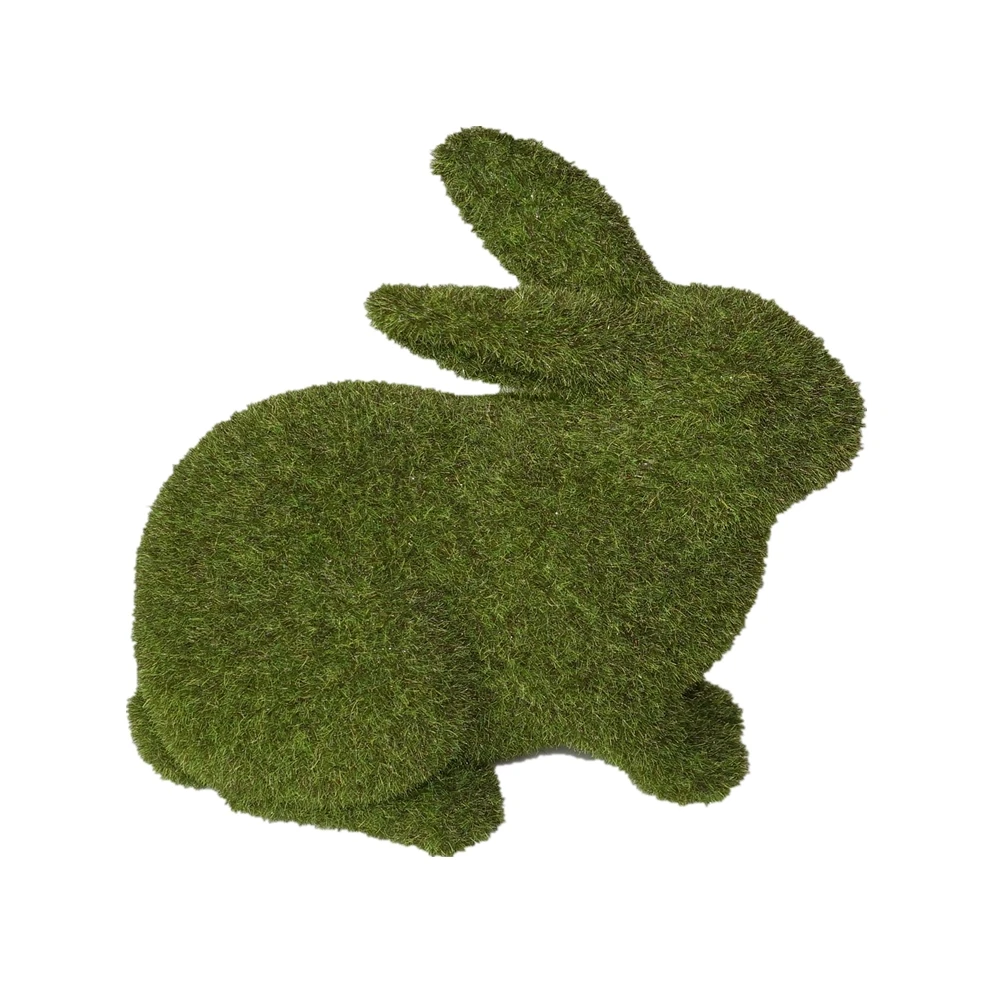 Spring Decoration Resin Garden Rabbit Statue with a Flower Resin Rabbit Figurine Bunny Figurine
