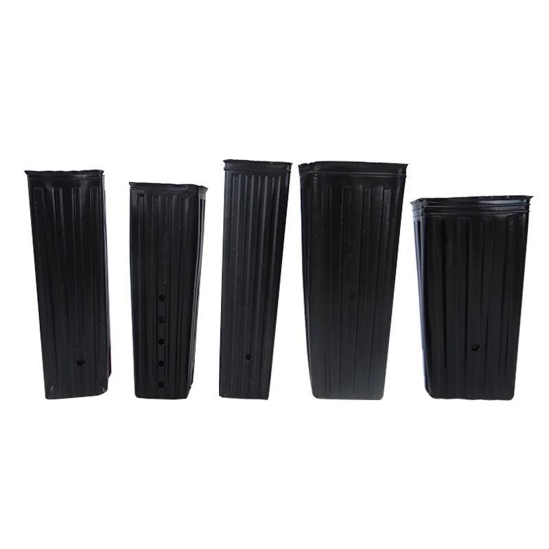 10x20 cm 4x8 inch Square Plastic Plant Nursery Bag Pot Fruit Cheap Tall Seedling Flower Container for Garden