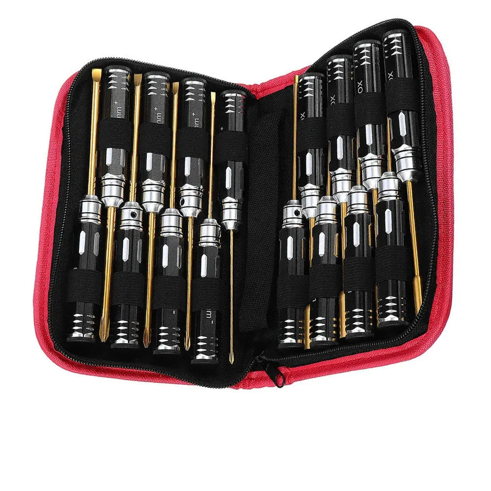 MEOA Wltoys RC Car 16pcs Kit Set of slotted hexagon socket RC vehicle and ship model tool aluminum alloy screwdriver