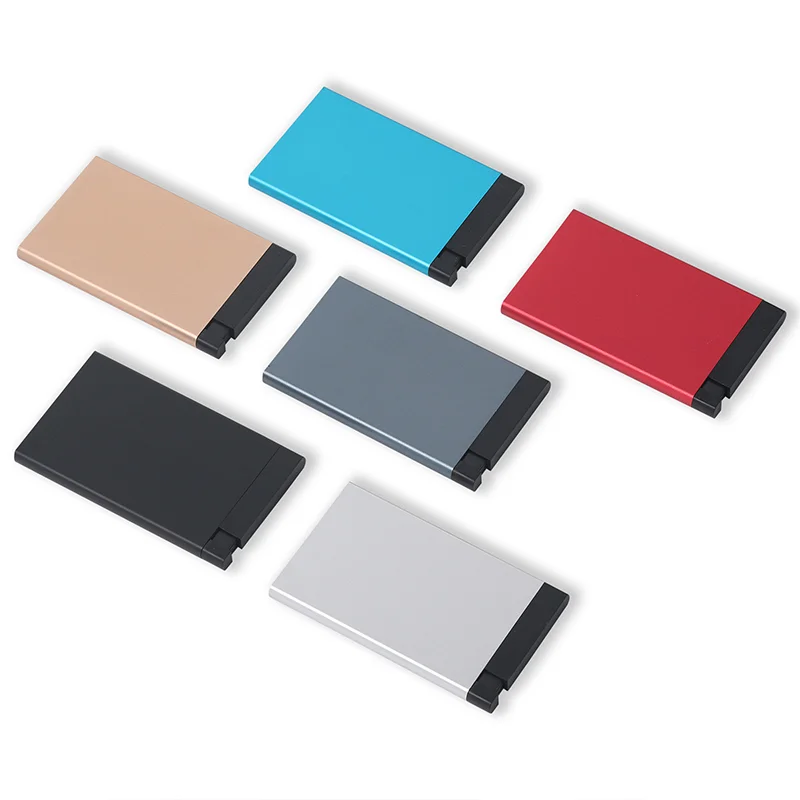 Ready to Ship Hot Sale Metal RFID Anti Theft Pop Up Automatic Business Aluminum Wallet Card Holder