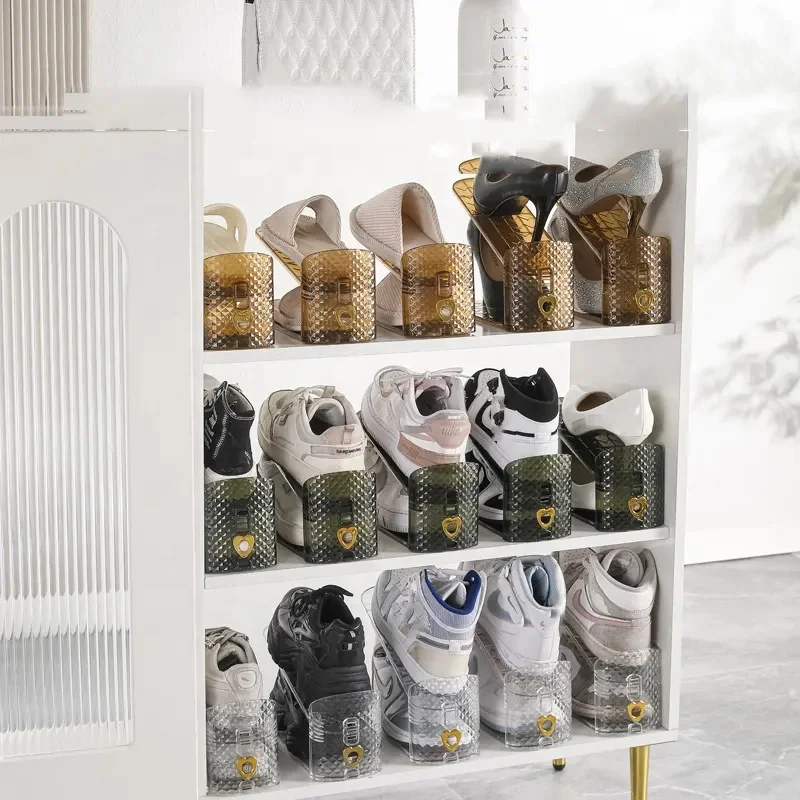 2023 New Design Household Shoe Rack Adjustable Double-Layer High-Quality Plastic Shoe Rack