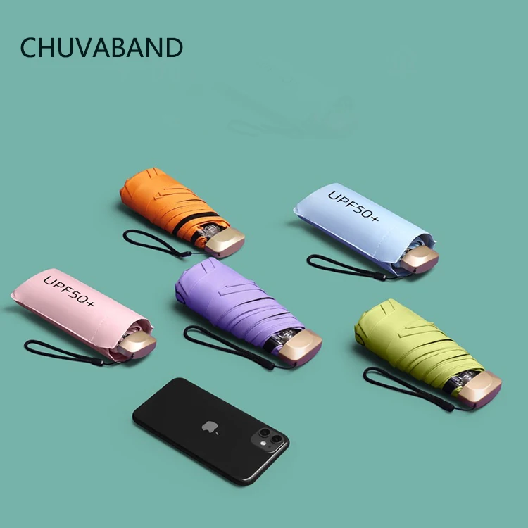 CHUVABAND 21 дюйм 6k портативный складной ультралегкий 5 зонтик солнцезащитный блок УФ Мини карманный