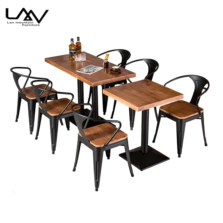 Classical Metal Dining Set Chaise Restaurant Furniture Dining room Table and Chair Sets Coffee Set