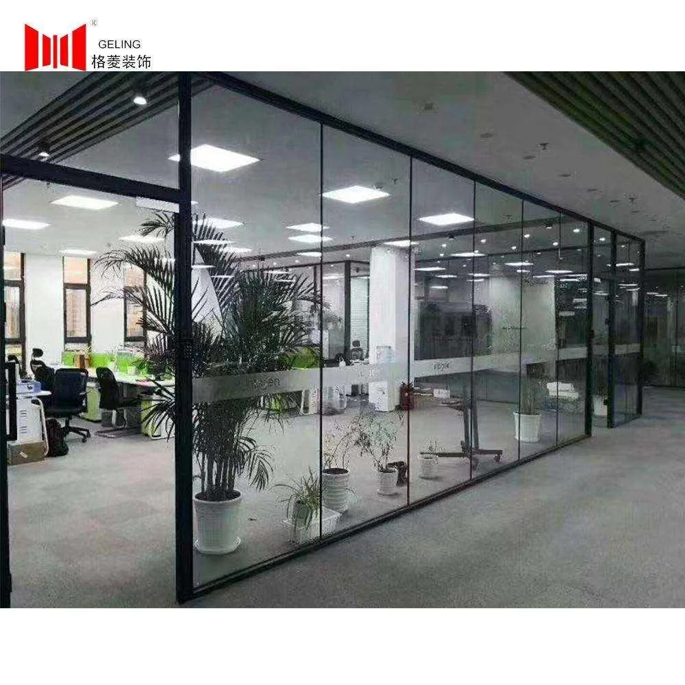 40mm thickness Aluminum frame tempered glass separating offical partition wall for office house