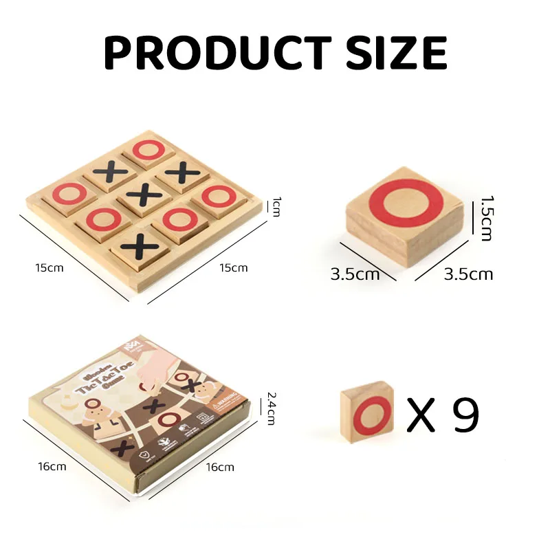 Монтессори развивающая деревянная головоломка крестики-нолики популярное Новое поступление Спортивная тематическая настольная игра для мальчиков и девочек 12 месяцев + коробка Дешевые 100 шт.