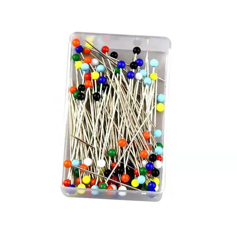 Factory Supply 100 Pcs Pearlescent Color Positioning Pins Dressmaking Pins Sewing Tools Round Pearl Head pin DIY Sewing